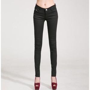Mid-waist stretch snoepkleurige strakke broek look-sliming jeans  maat: 27