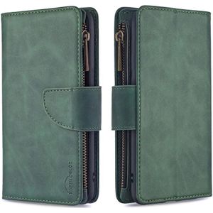 For iPhone 11 Pro Skin Feel Detachable Magnetic Zipper Horizontal Flip PU Leather Case with Multi-Card Slots & Holder & Wallet & Photo Frame & Lanyard(Green)