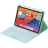 HY006D Ronde toetsen Afneembaar Bluetooth-toetsenbord lederen tas met kleurrijke achtergrondverlichting & houder voor iPad mini 6