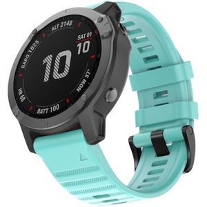 For Garmin Fenix 6 22mm Silicone Smart Watch Replacement Strap Wristband(Mint Green)