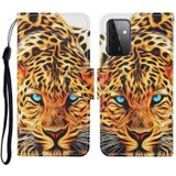 For Samsung Galaxy A72 5G / 4G Colored Drawing Pattern Horizontal Flip Leather Case with Holder & Card Slots & Wallet & Lanyard(Yellow Leopard)