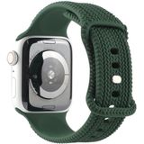 Woven Pattern Figure 8 Buckle Silicone Strap Watchband For Apple Watch Series 6 & SE & 5 & 4 44mm / 3 & 2 & 1 42mm(Dark Green)