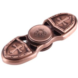 KASFLY Retro Zinc Alloy Fidget Spinner Toy Stress Reducer Anti-Anxiety Toy for Children and Adults  3.5 Minutes Rotation Time  Ceramic Beads Bearing  Two Leaves(Brown)