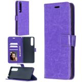 For Sony Xperia 1 II Crazy Horse Texture Horizontal Flip Leather Case with Holder & Card Slots & Wallet & Photo Frame(Purple)