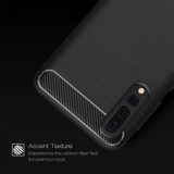 For Huawei  P20 Pro Brushed Texture Carbon Fiber Shockproof TPU Protective Back Case(Red)