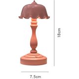 Retro Charging Table Lamp Bedroom Bed LED Eye Protection Light(LD05 Lotus Rose Red)