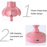 Retro Charging Table Lamp Bedroom Bed LED Eye Protection Light(LD05 Lotus Rose Red)