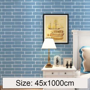 Mediterranean Brick Creative 3D Stone Brick Decoration Wallpaper Stickers Bedroom Living Room Wall Waterproof Wallpaper Roll  Size: 45 x 1000cm