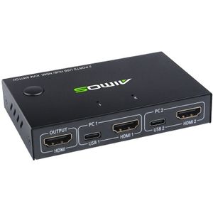 AIMOS AM-KVM201CC 2 Ports USB HUB HDMI KVM Switch without Extension Cable