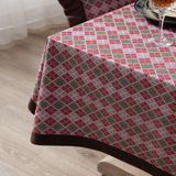 Hotel Home Dining Table Retro Cotton Tablecloth  Size: 140x220cm(Hemming)