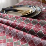Hotel Home Dining Table Retro Cotton Tablecloth  Size: 140x220cm(Hemming)