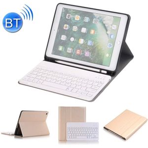 Detachable Bluetooth Keyboard + Horizontal Flip Leather Case with Holder & Pencil Holder for iPad Pro 9.7 inch  iPad Air  iPad Air 2  iPad 9.7 inch (2017)  iPad 9.7 inch (2018) (Gold)