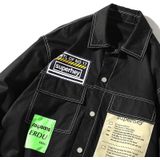 Leisure Art Port Wind Long Sleeve Shirt Jacket for Men (Color:Black Size:L)