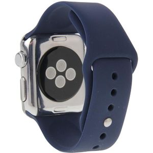 For Apple Watch Sport 42mm High-performance Longer Rubber Sport Watchband with Pin-and-tuck Closure(Dark Blue)