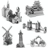 3 PCS 3D Metal Assembly Model World Building DIY Puzzel Speelgoed  Stijl: Elon Kiev Kathedraal