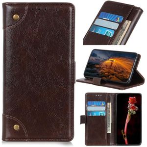 Copper Buckle Nappa Texture Horizontal Flip Leather Case with Holder & Card Slots & Wallet For iPhone 13 Pro(Coffee)