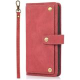 PU + TPU Horizontal Flip Leather Case with Holder & Card Slot & Wallet & Lanyard For iPhone 8 Plus & 7 Plus(Wine Red)