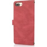 PU + TPU Horizontal Flip Leather Case with Holder & Card Slot & Wallet & Lanyard For iPhone 8 Plus & 7 Plus(Wine Red)