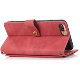 PU + TPU Horizontal Flip Leather Case with Holder & Card Slot & Wallet & Lanyard For iPhone 8 Plus & 7 Plus(Wine Red)