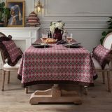 Hotel Home Dining Table Retro Cotton Tablecloth  Size: 140x180cm(Hemming)