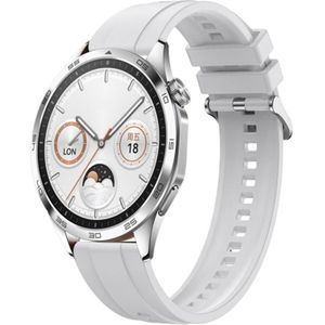 Voor Huawei Watch GT4 46 mm bandpatroon zilveren gesp siliconen horlogeband