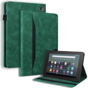 Voor Amazon Kindle Fire 7 2022 Business Shockproof Horizontal Flip Leather Tablet Case met Wake-up Functie(Groen)