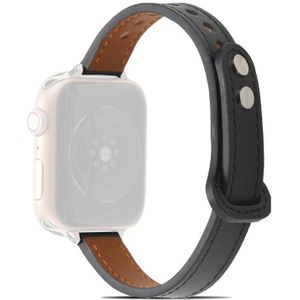 Dubbele klinknagels lederen horlogeband voor Apple Watch Series 7 41mm / 6 & SE & 5 & 4 40mm / 3 & 2 & 1 38mm