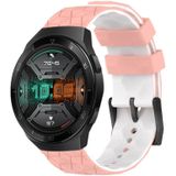 Voor Huawei Watch GT 2E 22 mm voetbalpatroon tweekleurige siliconen horlogeband (roze + wit)