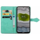 For Nokia X10 Mandala Flower Embossed Horizontal Flip Leather Case with Bracket / Card Slot / Wallet / Lanyard(Green)