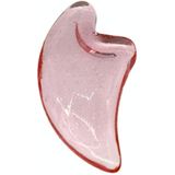 2 PCS Horn Crystal Gua Sha Scraping Board Facial Meridian V-shaped Face Gua Sha Scraping Board(Light Pink)