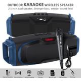 New Rixing NR-6012M Bluetooth 5.0 Portable Outdoor Karaoke Wireless Bluetooth Speaker with Microphone & Shoulder Strap(Blue)