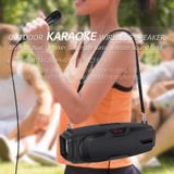 New Rixing NR-6012M Bluetooth 5.0 Portable Outdoor Karaoke Wireless Bluetooth Speaker with Microphone & Shoulder Strap(Blue)