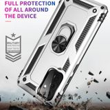 For Samsung Galaxy A72 5G / 4G Shockproof TPU + PC Protective Case with 360 Degree Rotating Holder(Silver)