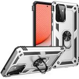 For Samsung Galaxy A72 5G / 4G Shockproof TPU + PC Protective Case with 360 Degree Rotating Holder(Silver)