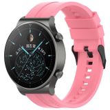 For Huawei Watch GT 2 Pro Silicone Replacement Strap Watchband with Black Steel Buckle(Pink)