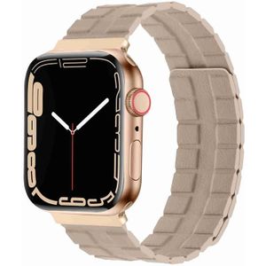 Vierkante tweedelige lederen magnetische horlogeband voor Apple Watch Series 8&7 41mm / SE 2&6&SE&5&4 40mm / 3&2&1 38mm (Kaki)