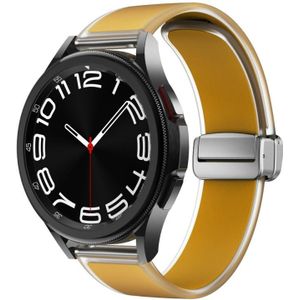 Voor Samsung Galaxy Watch6/5/4 doorschijnende magnetische zilveren gesp siliconen horlogeband