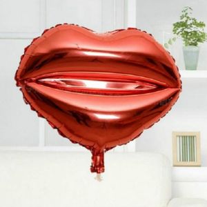 2 stks rode lippen vorm folie ballon valentine dag bruiloft decoratie opblaasbare ballon (rode lippen)