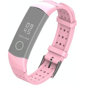 Voor Honor Band 4 / 5 MIJOBS ademende siliconen vervangende riem watchband met gat (roze)