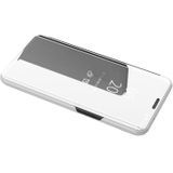 For iPhone 12 mini Plated Mirror Horizontal Flip Leather Case with Holder(Silver)
