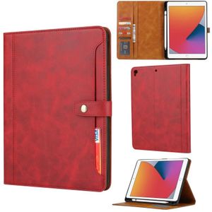 Calf Texture Double Fold Clasp Horizontal Flip Leather Case with Photo Frame & Holder & Card Slots & Wallet For iPad 9.7 (2018/2017) / Air 2(Red)