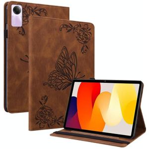 Voor Xiaomi Redmi Pad SE 11 inch vlinderbloem reliëf lederen tablethoes