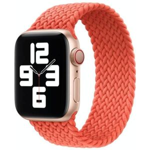 Nylon single-turn gevlochten horlogeband voor Apple Watch Series 7 41 mm / 6 & SE & 5 & 4 40mm / 3 & 2 & 1 38 mm  lengte: l 155 mm (elektrisch oranje)