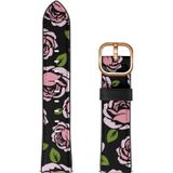22mm For Xiaomi Haylou RT RS3 LS04 / LS05S Universal Printed Leather Replacement Strap Watchband(Rose)