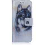 For Samsung Galaxy Note 20 Ultra Coloured Drawing Horizontal Flip Leather Case  with Holder & Card Slots & Wallet(White Wolf)