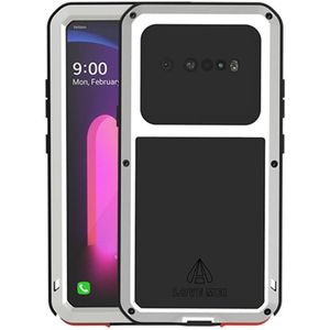 For LG V60 ThinQ 5G LOVE MEI Metal Shockproof Waterproof Dustproof Protective Case with Glass(Silver)