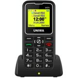UNIWA V171 Mobile Phone  1.77 inch  1000mAh Battery  21 Keys  Support Bluetooth  FM  MP3  MP4  GSM  Dual SIM  with Docking Base (Black)