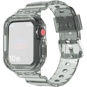 Gletsjer Transparante TPU Geïntegreerde vervangingsriem Watchband voor Apple Watch Series 7 41mm (transparant grijs)