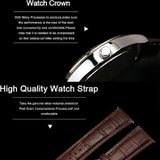 YAZOLE 308 Luminous Quartz Watch Men Watch(Black Tray Brown Belt)