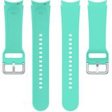 For Samsung Galaxy Watch 5 Pro 45mm Official Silicone Silver Round Buckle Watch Band(Teal)